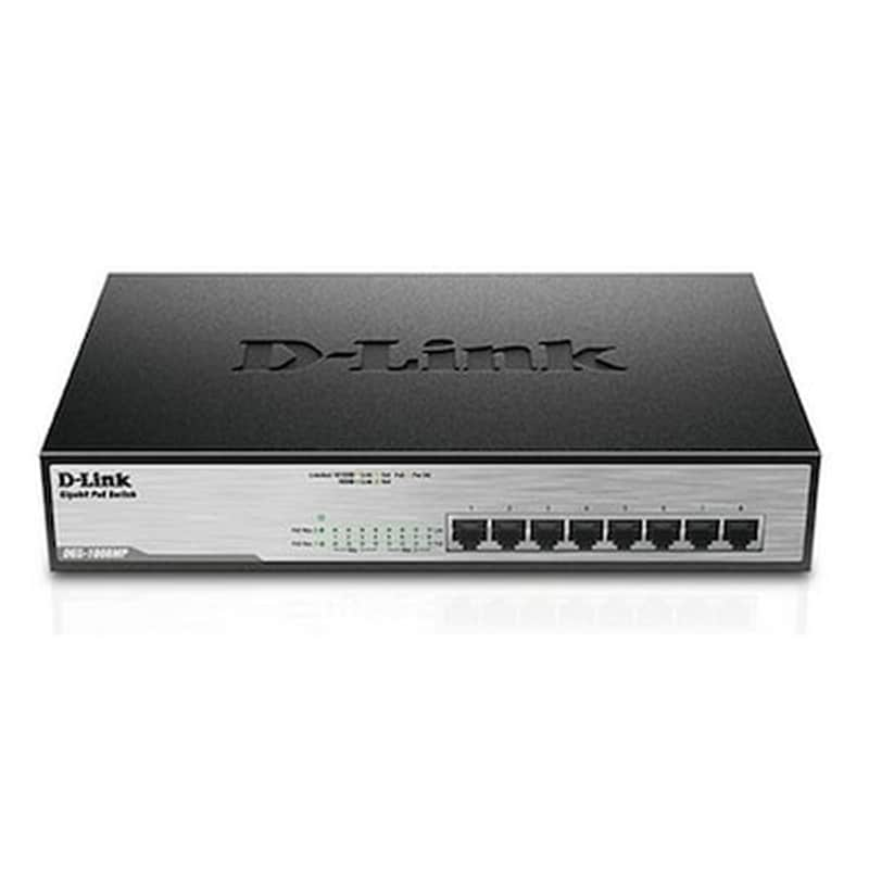 D-LINK D-Link DGS-1008MP Network Switch Unmanaged Gigabit Ethernet (1000 Mbps) PoE Support 1U