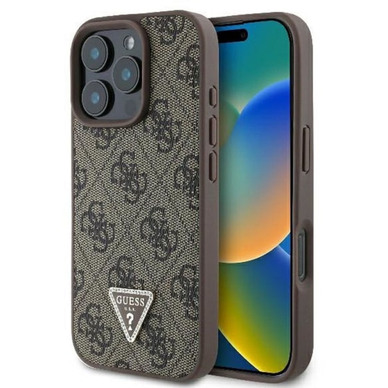 Θήκη Apple iPhone 16 Pro Guess 4g Triangle Strass - Καφέ image 0