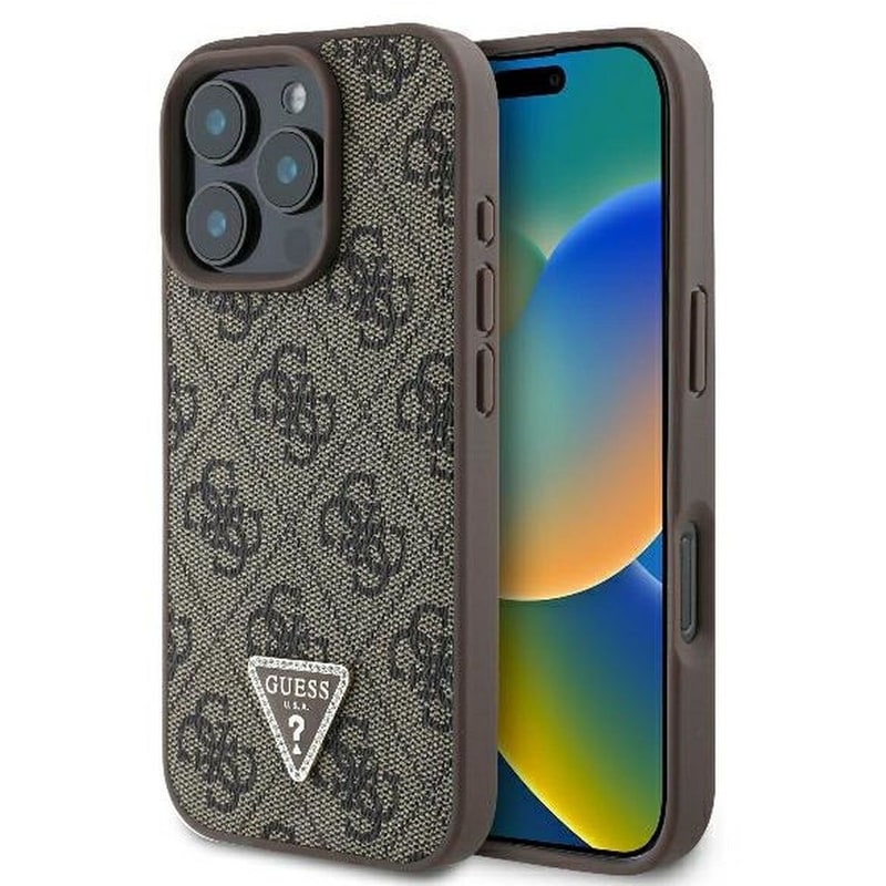 Θήκη Apple iPhone 16 Pro Guess 4g Triangle Strass - Καφέ