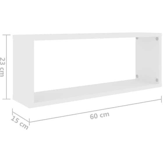Ράφια Τοίχου VidaXL από Μοριοσανίδα 60x15 cm 6 Τμχ - Λευκό image 8