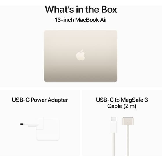 Apple MacBook Air with M3 Chip 13.6"QHD (Apple M3/16GB/512GB SSD/MacOs) Starlight image 8
