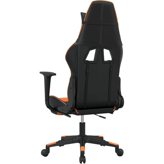 Καρέκλα Gaming VIDAXL 345463 με Υποπόδιο από Τεχνητό Δέρμα - Μαύρο / Πορτοκαλί image 3