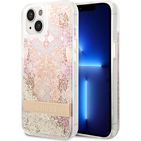 Θήκη Apple iPhone 14 Plus - Guess Liquid Glitter Paisley Gold Collection - Gold image 4