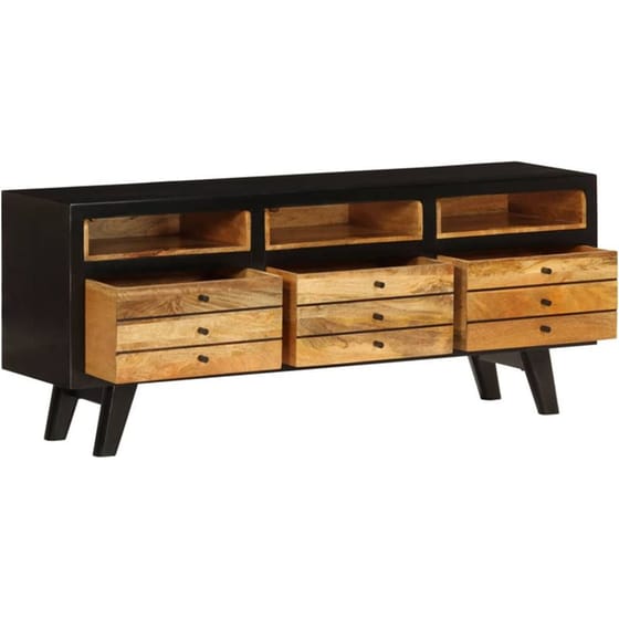 Έπιπλο Τηλεόρασης VidaXL από Ξύλο 120x30x50cm - Καφέ/Μαύρο image 2