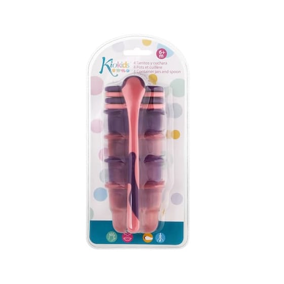 Kiokids Σετ Μπολ 120ml 4 Τμχ Με Κουταλάκι Μοβ-ροζ 6+μ image 1