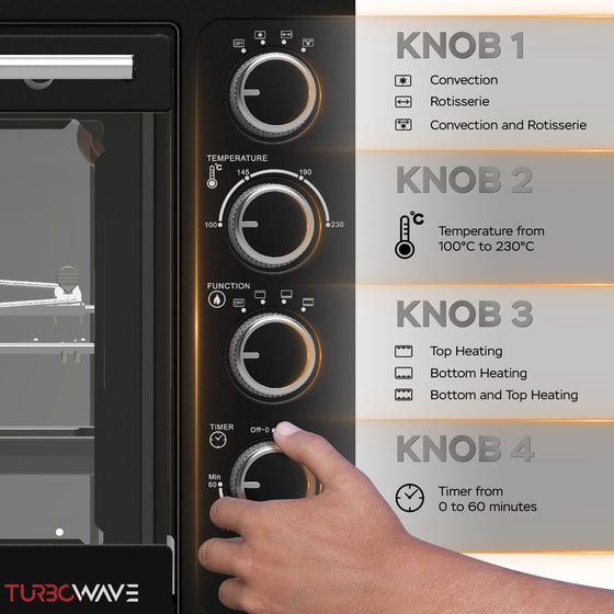 TURBOTRONIC TT-EV35 35 Lt Μαύρο Ηλεκτρικό Φουρνάκι image 10