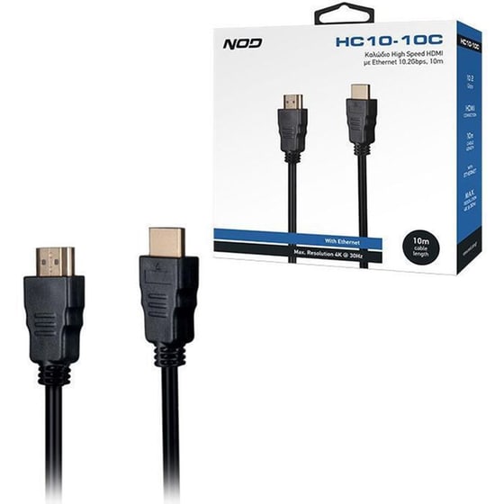 Καλώδιο NOD HC10-10C HDMI 10m με Ethernet - Μαύρο image 1