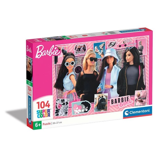 Παιδικό Παζλ Clementoni Super Color Glowing Lights Barbie (104 Κομμάτια) image 0