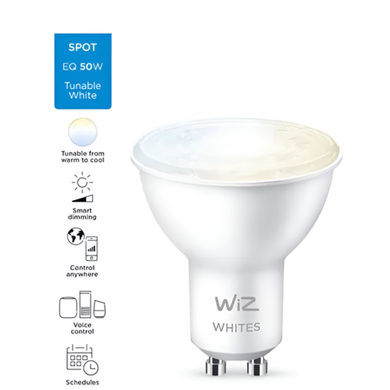 Έξυπνη Λάμπα WiFi & Bluetooth WiZ PAR16 GU10 50W - Λευκό image 2