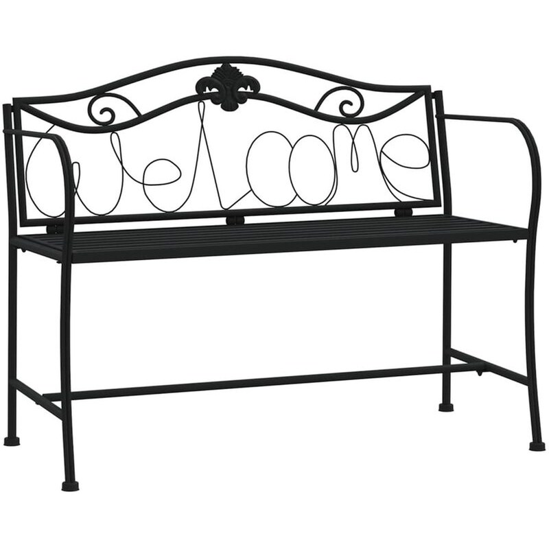 Διθέσιο Παγκάκι Κήπου VidaXL Ατσάλινο 104x52x78 cm - Μαύρο