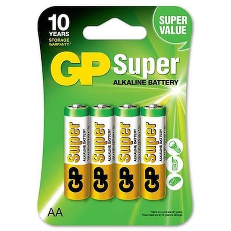 GP BATTERIES 1x4 Gp Super Alkaline 1,5v Aa Mignon Lr06 03015ac4
