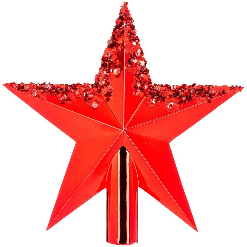 Χριστουγεννιάτικο Στολίδι Spitishop A-s Beads Red 184434 Πλαστικό 1 Τμχ - Κορυφή Δέντρου