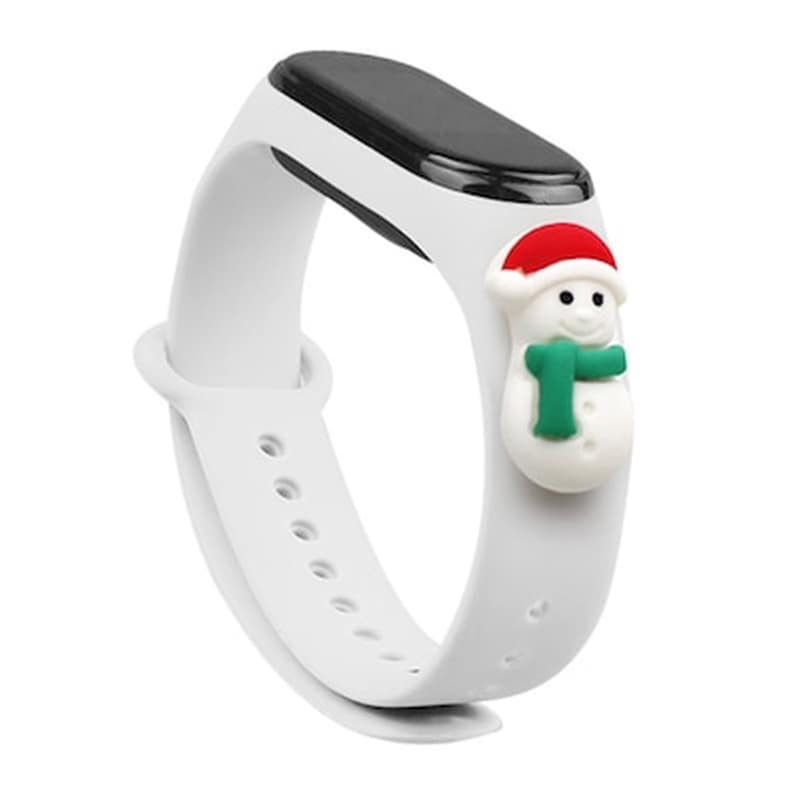 OEM Λουράκι Hurtel Christmas Holidays για Xiaomi Mi Band 3/Mi Smart Band 4 - White Snowman 1
