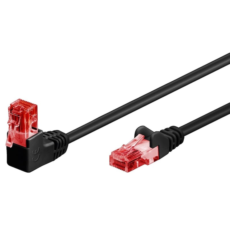 GOOBAY Goobay Καλώδιο U/utp Cat6 51515, Γωνιακό, Cca Awg 25/7, 1m, Μαύρο