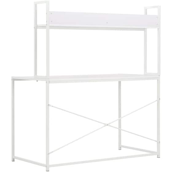 Γραφείο Βιβλιοθήκη VidaXL από Μοριοσανίδα 120x60cm - Λευκό image 3