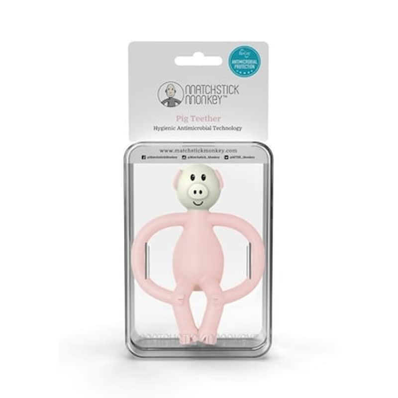 MATCHSTICK MONKEY Matchstick Monkey Μασητικό Γουρουνάκι Pig Teether Ροζ