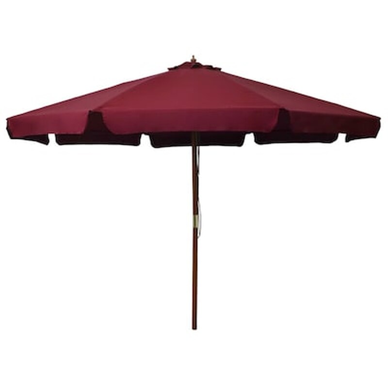 Vidaxl Ομπρέλα Κήπου Μπορντό 330 Εκ. Με Ξύλινο Ιστό