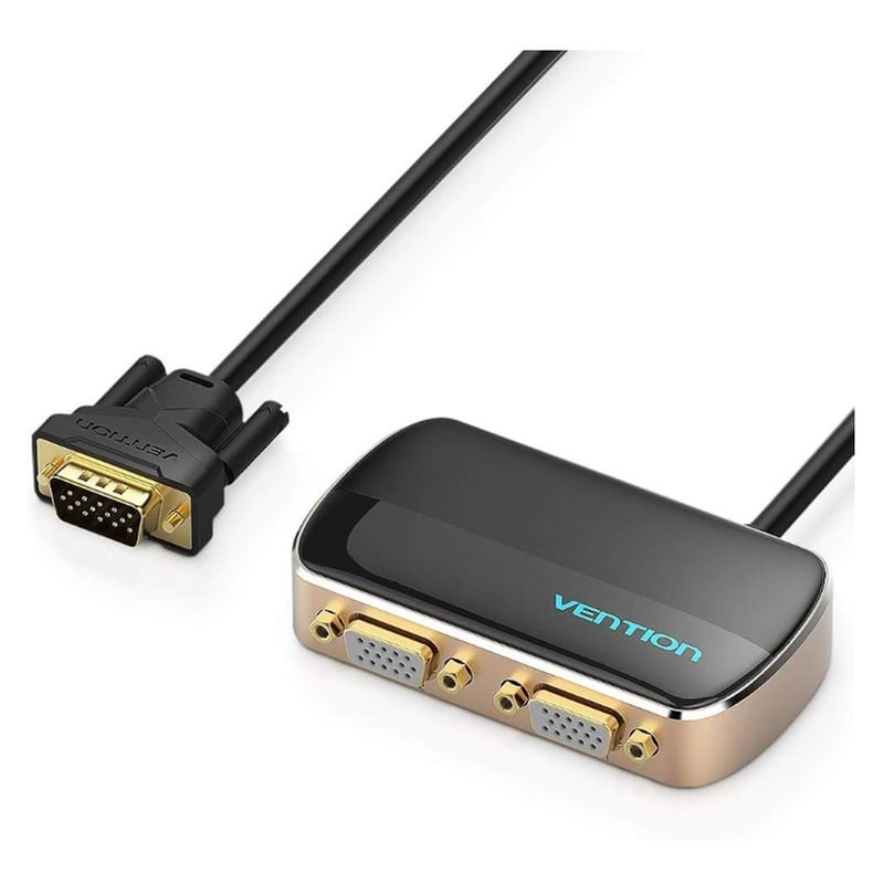 VENTION 1 In 2 Out VGA Splitter 1M Black (DBABF) (VENDBABF)