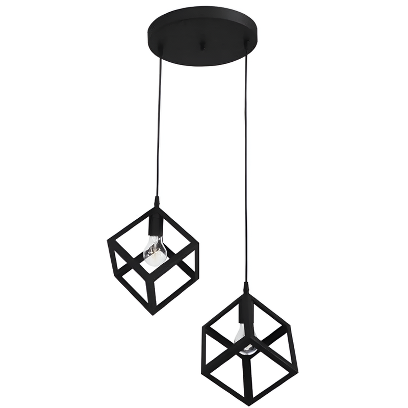 ΧΑΤΖΗΚΟΝΤΙΔΗΣ ΑΕ Κρεμαστό Φωτιστικό Οροφής Διπλό Σε Μαύρο Χρώμα C30