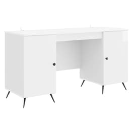 Γραφείο VidaXL από Επεξεργασμένο Ξύλο 142,5x50x75 cm - Γυαλιστερό Λευκό