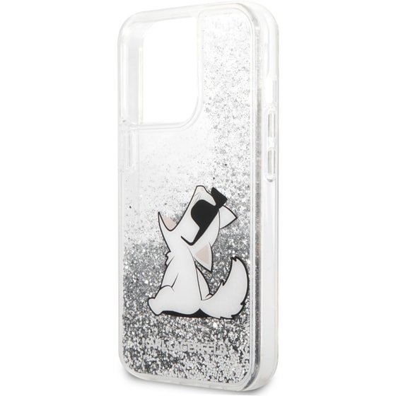 Θήκη Karl Lagerfeld iPhone 13 Pro Max - Karl Lagerfeld Choupette Fun Hard Case - Clear/Glitter Silver image 3