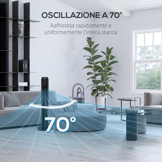 HOMCOM 45W 96cm Ανεμιστήρας Πύργος με Τηλεχειριστήριο image 4