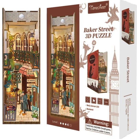DIY 3D Puzzle Book Nook Kit Βιβλιοστάτης - Baker Street image 0