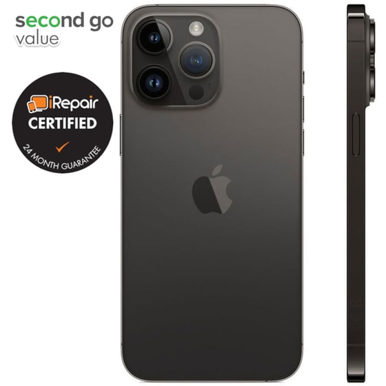 Μεταχειρισμένο Apple iPhone 14 Pro Max 128GB Space Black second go value Certified by iRepair image 3