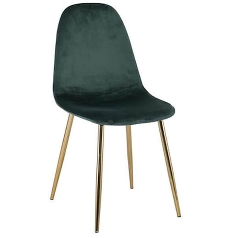 Καρεκλα Μεταλλικη Χρωμιο Χρυσο - Υφασμα Velure Πρασινο