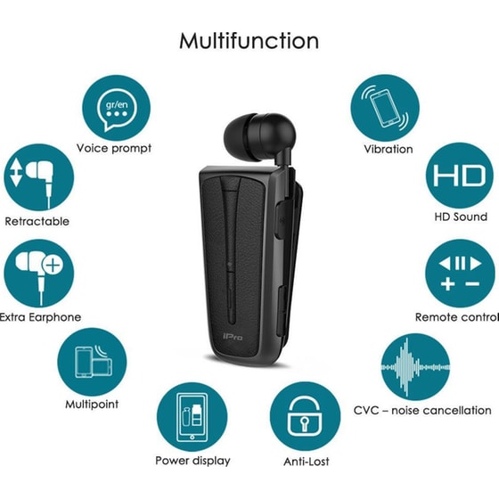 Ακουστικά Bluetooth iPro RH219s - Μαύρο/Γκρι image 5