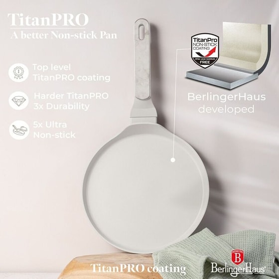 Αντικολλητικό Τηγάνι για Pancakes BERLINGER HAUS Sahara Marble Collection BH-8386 25 cm Λευκό image 2