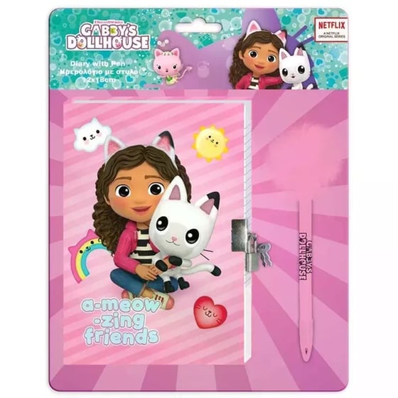 Hμερολόγιο με Κλειδαριά & Στυλό Διακάκης Gabby's Dollhouse image 0