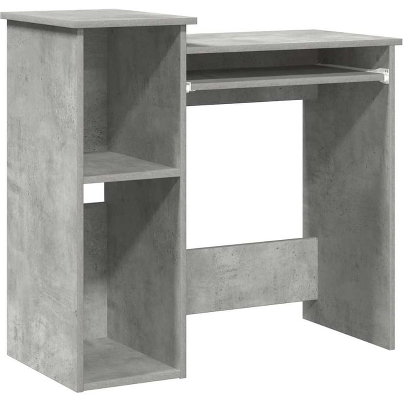 Γραφείο VidaXL με Ράφια από Μοριοσανίδα 84x40x78 cm - Γκρι Σκυροδέματος