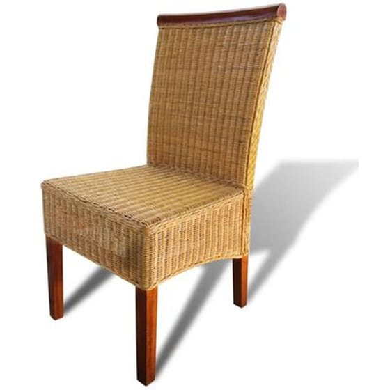 Καρέκλες Τραπεζαρίας Vidaxl από Γνήσιο Ρατάν 4 Τμχ - Καφέ image 4