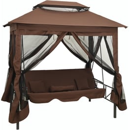 Κούνια Κήπου VidaXL με Σκίαστρο  από Χάλυβα 220x160x240 cm - Καφέ
