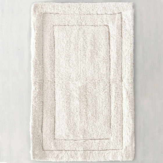 Πατάκι Μπάνιου Rythmos Senna 01 Βαμβακερό 60x90cm - Λευκό image 1