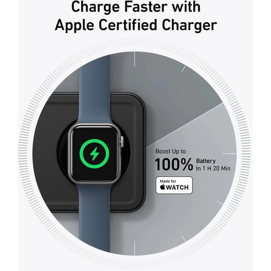 Ασύρματος Φορτιστής ANKER MagGo 3 in 1 Wireless Charging PAD 15W - Black image 3