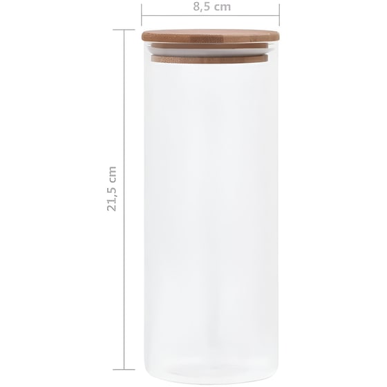 Βάζο Αποθήκευσης Τροφίμων Vidaxl Bamboo 1lt 6 Τμχ - Διάφανο image 2