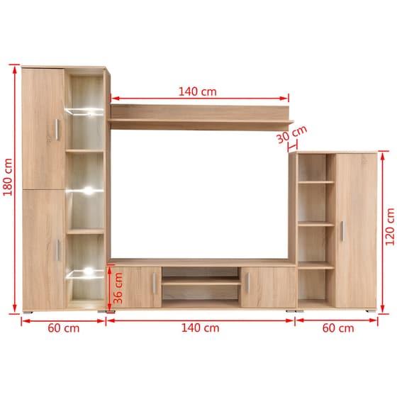 Έπιπλο Τηλεόρασης VidaXL από Μοριοσανίδα 260x30x180cm - Μπεζ image 7