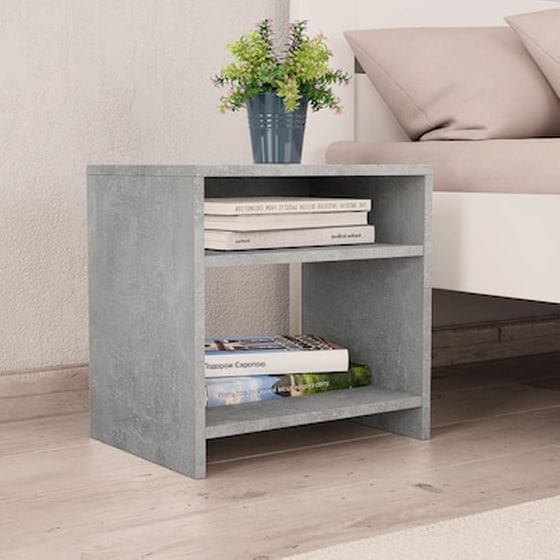 Τραπεζάκι Κομοδίνο Vidaxl  από Μοριοσανίδα 40x30x40cm - Γκρι Σκυροδέματος image 0