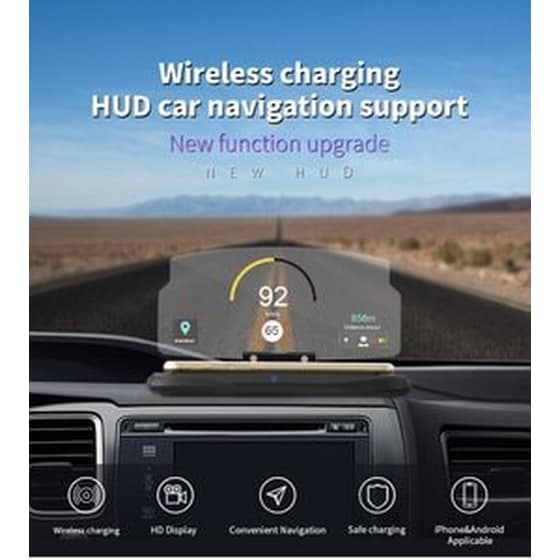 Βάση Στήριξης Αυτοκινήτου Για Ταμπλό Oem Qi Ασύρματης Φόρτισης Με Αντανάκλαση Οθόνης - Μαύρο image 0