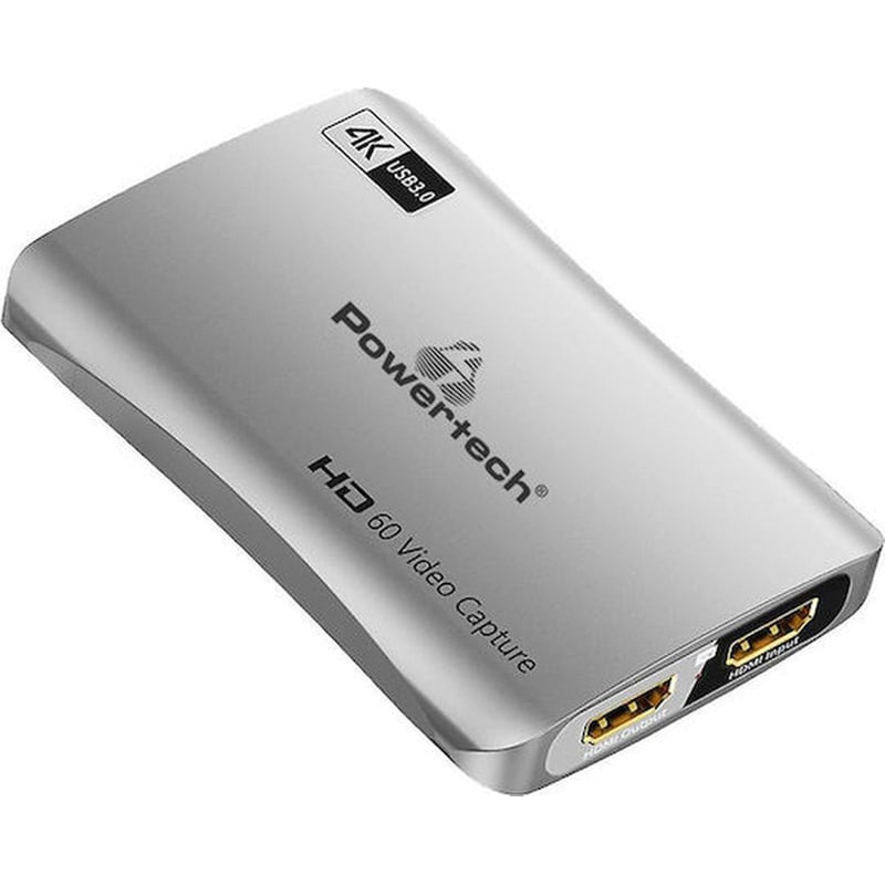 Video Capture Powertech CAB-UC081 HDMI/USB 3.0 για Laptop/PC - Γκρι POWERTECH