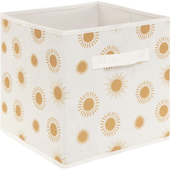 Καλάθια Αποθήκευσης Spitishop Πολυπροπυλένιο 2Τμχ - Μπεζ/Λευκό image 2