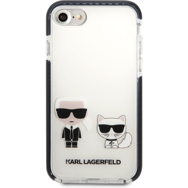 KARL LAGERFELD Karl Lagerfeld Ikonik Case “karl Amp; Choupette” Θήκη Προστασίας Από Σκληρό Πλαστικό – Iphone 7/8/se (λευκό – Klhci8tpekcw)
