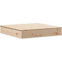 VidaXL Αμμοδόχος με Κάλυμμα 111x111x19.5cm Ξύλινη - Φυσικό Χρώμα Ξύλου