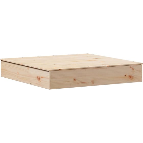 VidaXL Αμμοδόχος με Κάλυμμα 111x111x19.5cm Ξύλινη - Φυσικό Χρώμα Ξύλου image 0