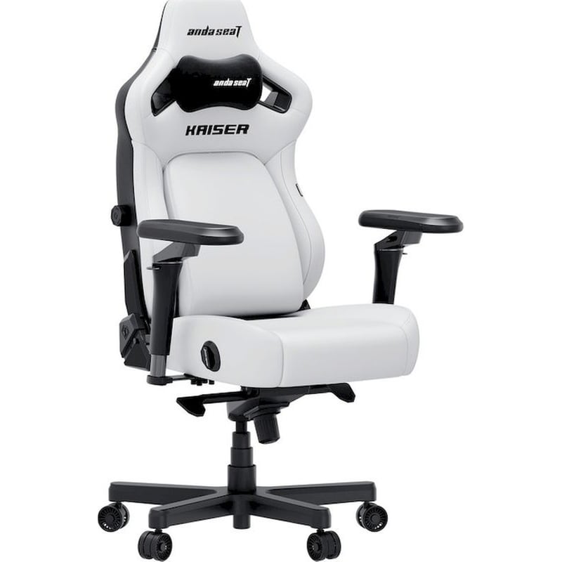 Καρέκλα Gaming Anda Seat Kaiser 4 V2 XLarge με 6D Μπράτσα Δερματίνης - Λευκή