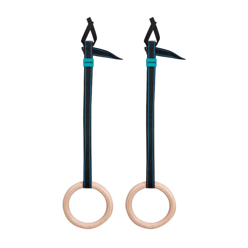 Κρίκοι Γυμναστικής Livepro Β-8123 Ξύλινοι - Μπεζ/Μαύρο