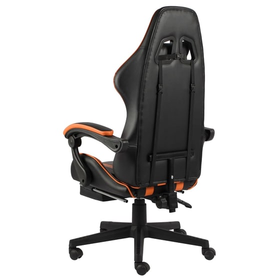 Gaming Καρέκλα VidaXL Racing με Υποπόδιο από Τεχνητό Δέρμα - Μαύρη/Πορτοκαλί image 2