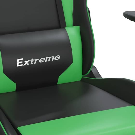 Καρέκλα Gaming VIDAXL 345460 με Υποπόδιο από Τεχνητό Δέρμα - Μαύρο image 6